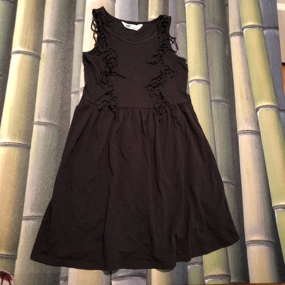 girls solid black dress